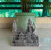 German Silver Ayodhya Dhaam Ram Mandir With Ramji Motif*, Ayodhya Model Home Temple for Pooja Room Decorative Showpiece, Return/Wedding Gift